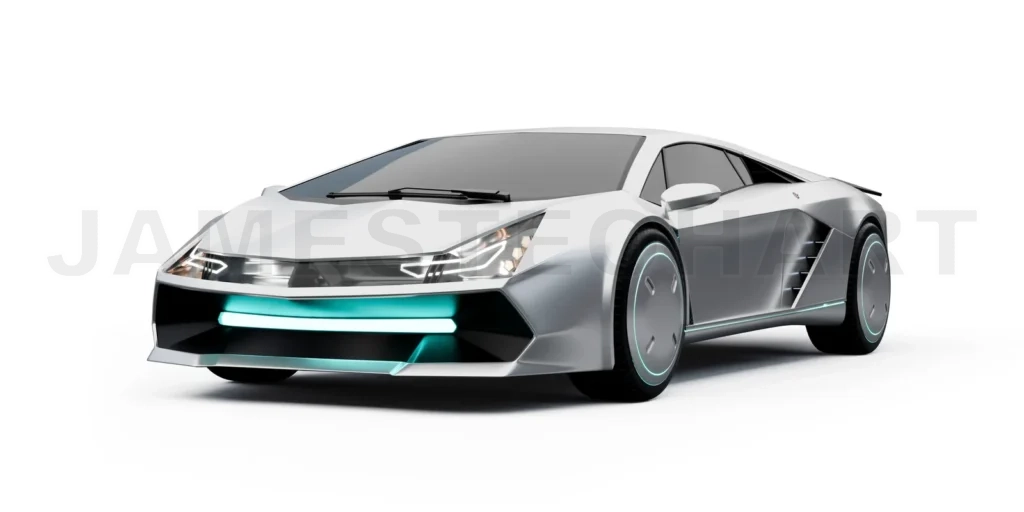 
Non-existent brand-less generic concept silver sport electric ca