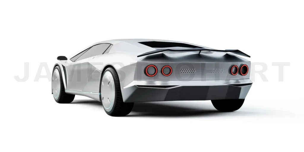
Non-existent brand-less generic concept silver sport electric ca
