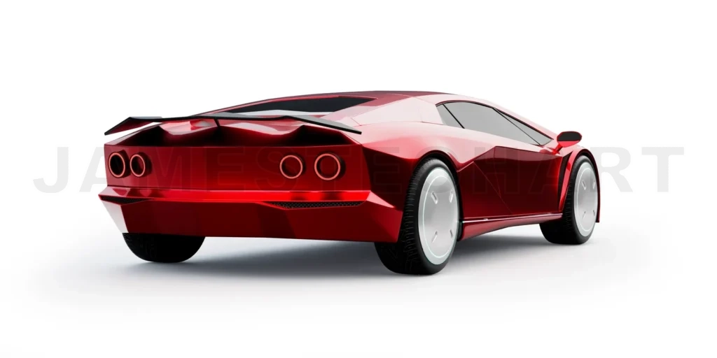 
Non-existent brand-less generic concept red sport electric car