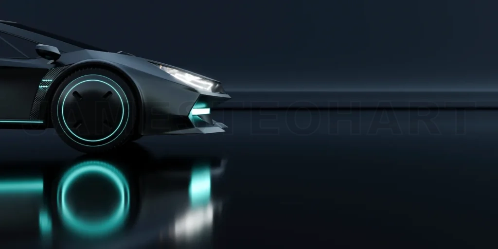 
Closeup non-existent brand-less generic concept black electric c