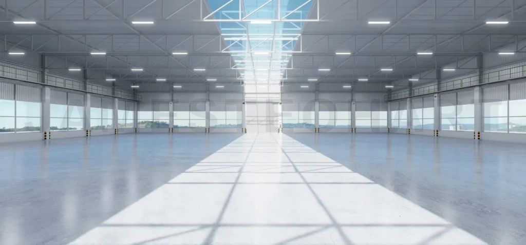 
3D Industrial building warehouse interior