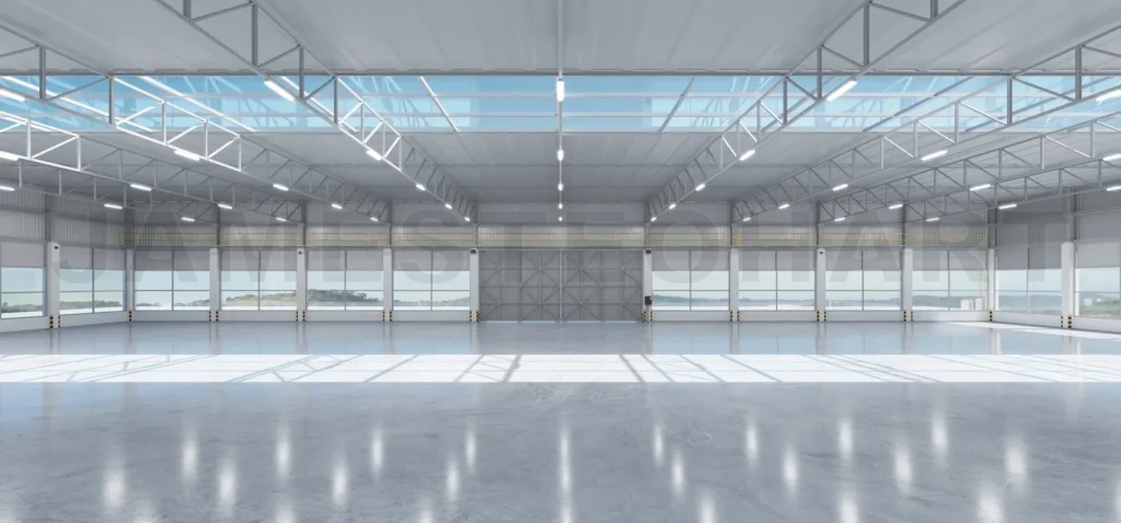 
3D Industrial building warehouse interior