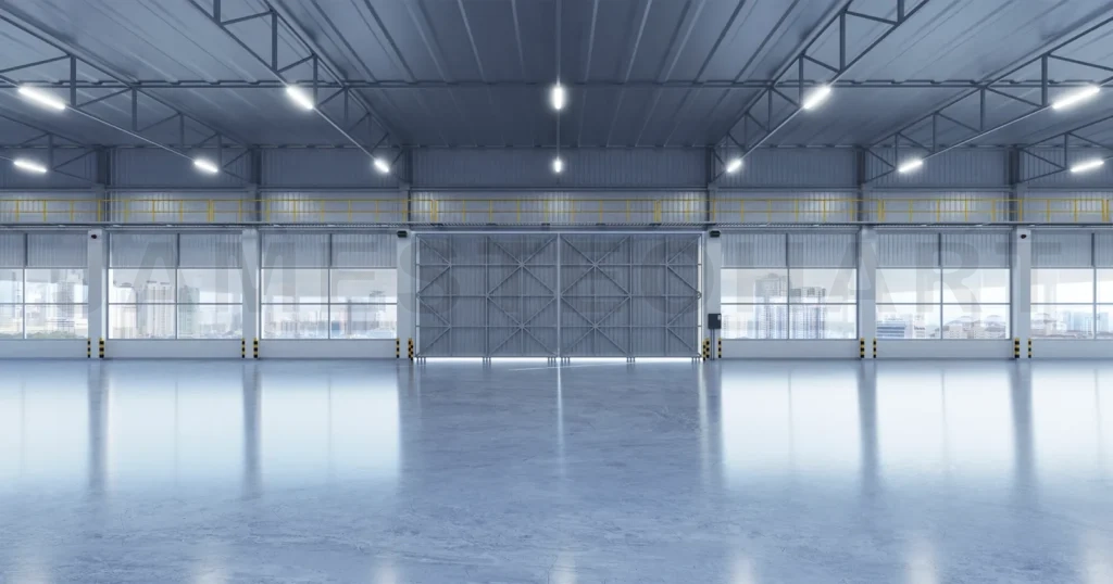 
3D Industrial building warehouse interior