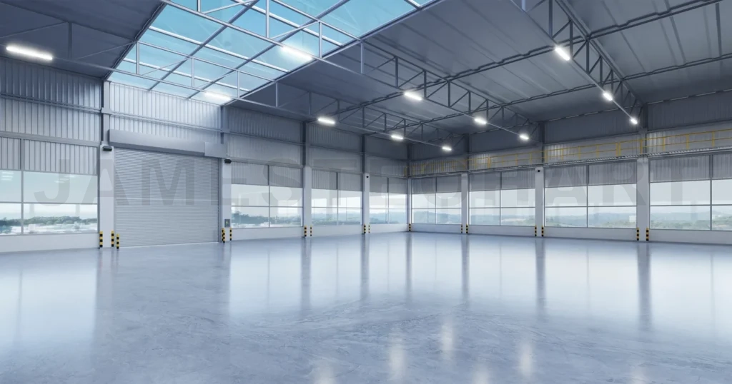 
3D Industrial building warehouse interior