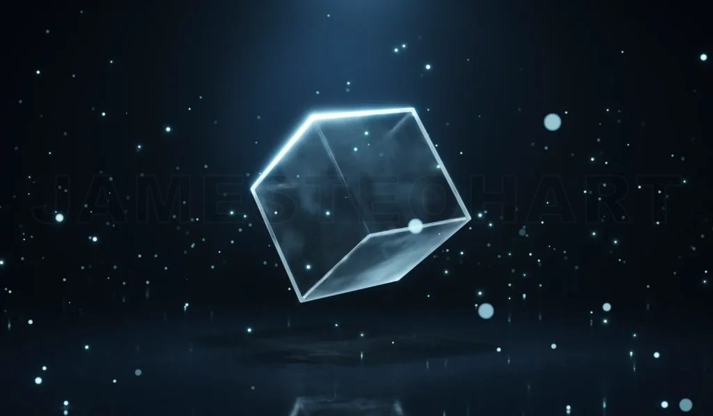 
Abstract glowing transparent cube module