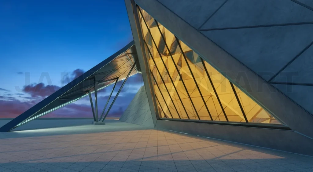 
Contemporary triangle shape design building exterior