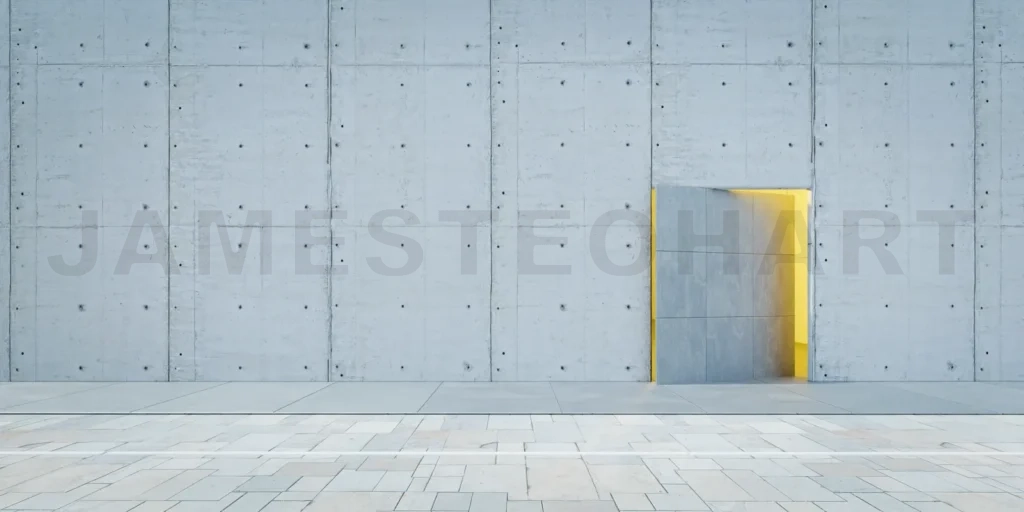 
Loft design open door and building exterior