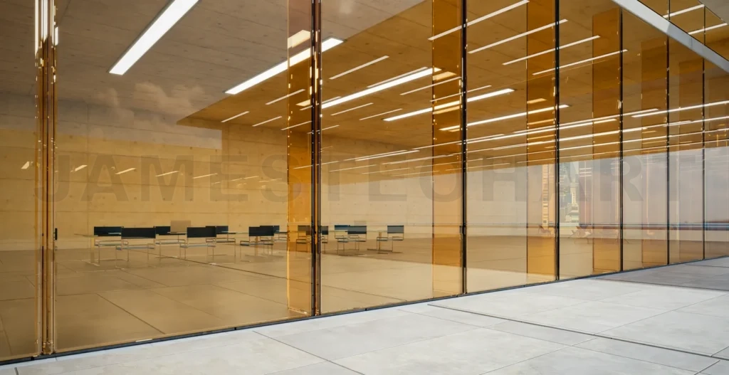 
3d rendering modern corporate conference room interior with glass partitions