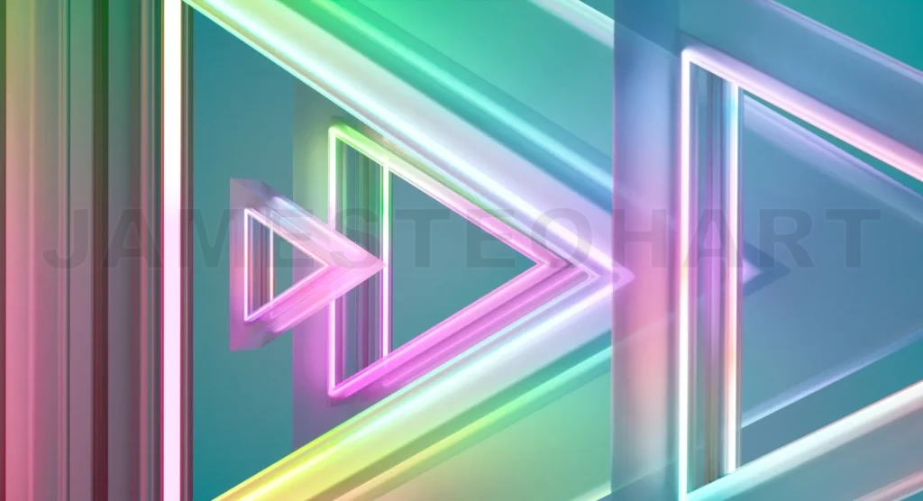 
Neon triangles creating colorful dynamic composition
