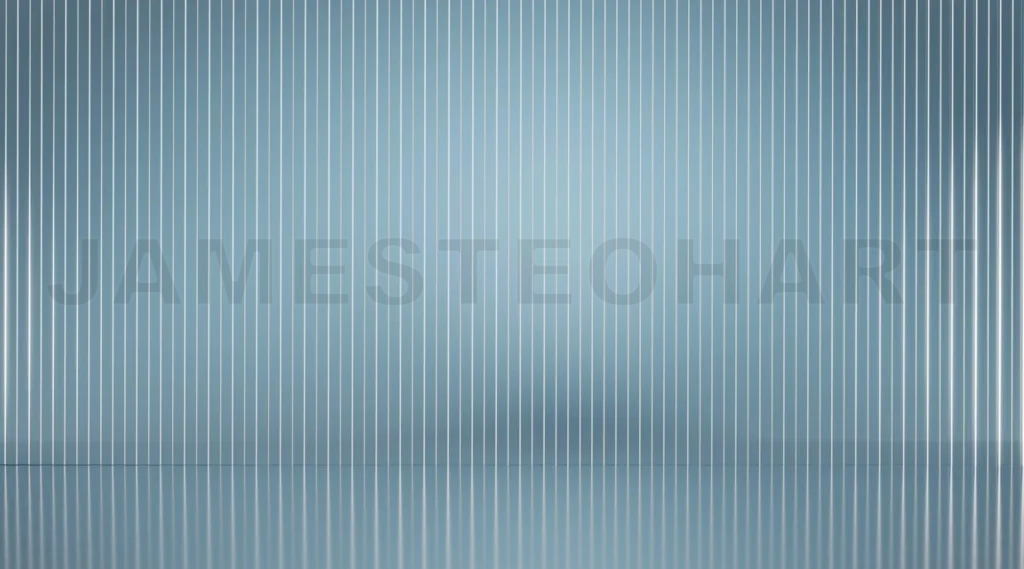 
3D Blue abstract empty room with vertical lines and floor reflection