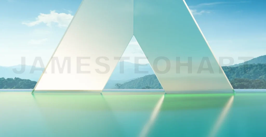 
3d rendering modern glass architecture framing breathtaking mountain view