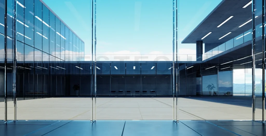 
Modern glass wall commercial buildings