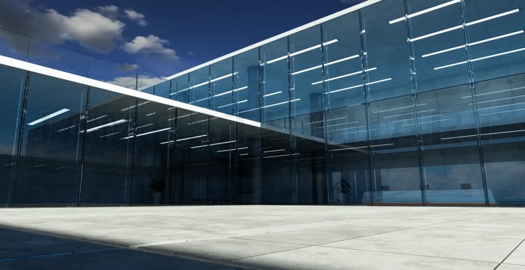 
Modern glass wall commercial buildings exterior