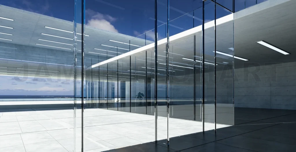 
Modern glass wall commercial buildings