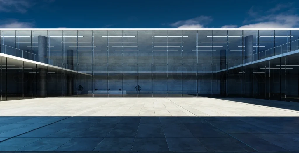 
Modern glass wall commercial buildings exterior