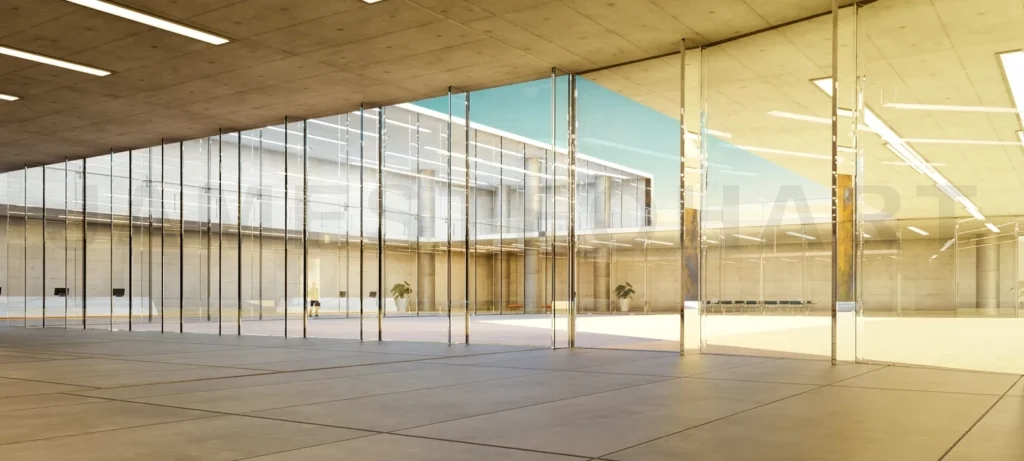 
3D Modern office building entrance hall