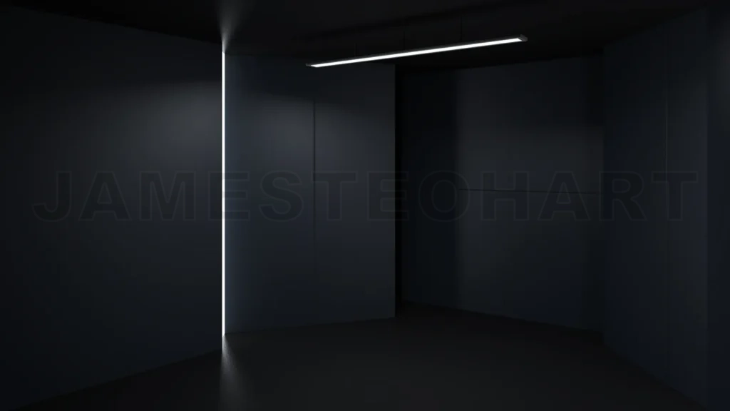 
3D Rendering Minimalist And Modern Design Studio Room Space Background, Low Key Lighting