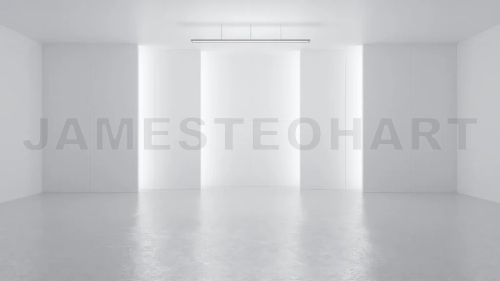 
3D Rendering Minimalist And Modern Design Studio Room Space Background, High Key Lighting