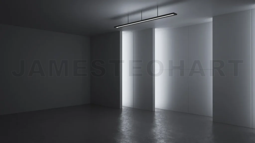 
3D Rendering Minimalist And Modern Design Studio Room Space Background, Low Key Lighting
