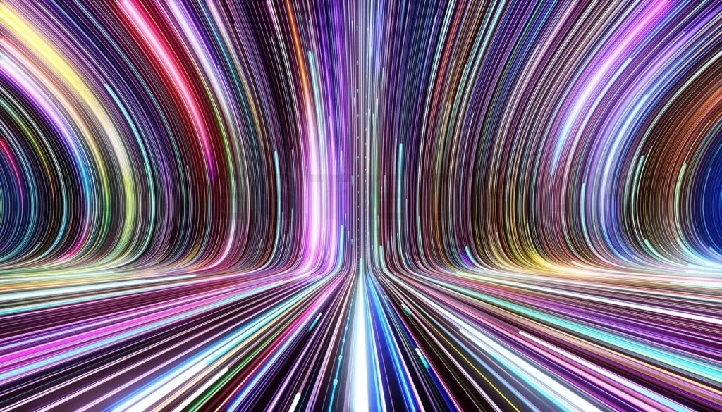 
Colorful wave lines trails flowing up design background