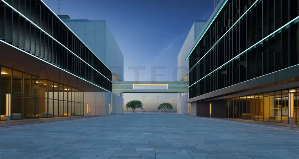 
3d rendering empty floor with shoplot