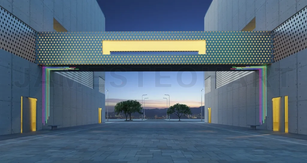 
Empty floor with loft style architecture