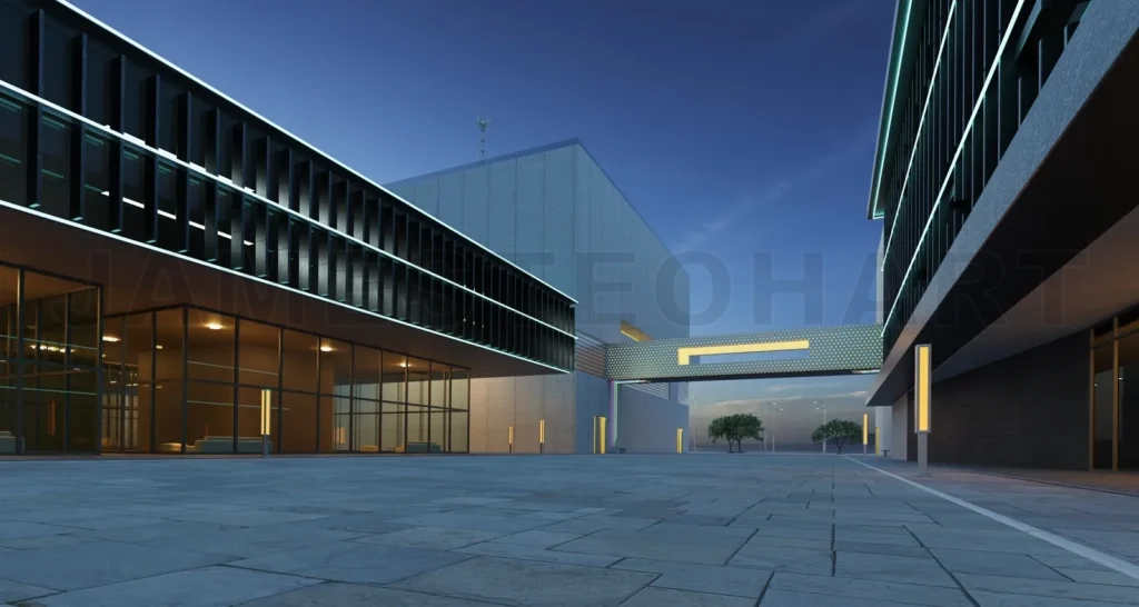 
Commercial streets in the early morning