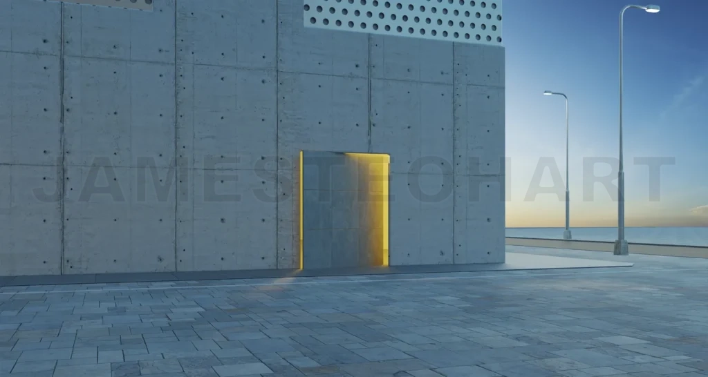 
Loft style concrete floor and building exterior