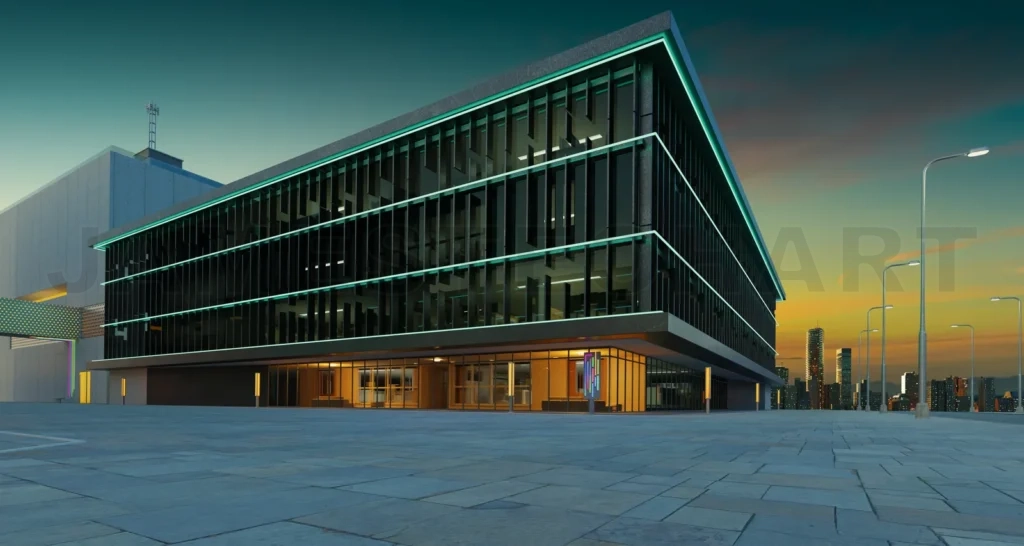 
Modern building business office area