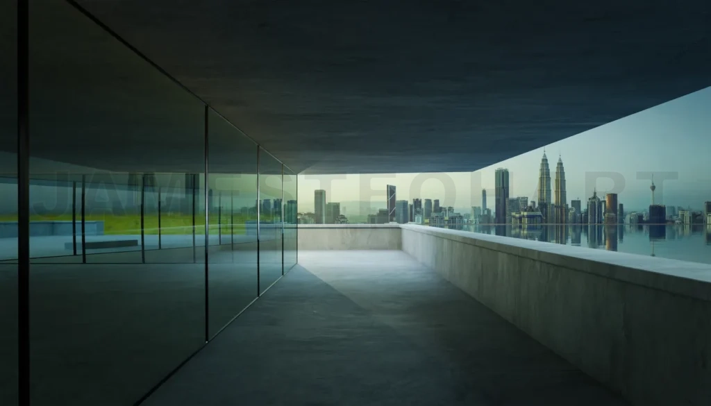 
3D rendering contemporary square shape design modern Architectur