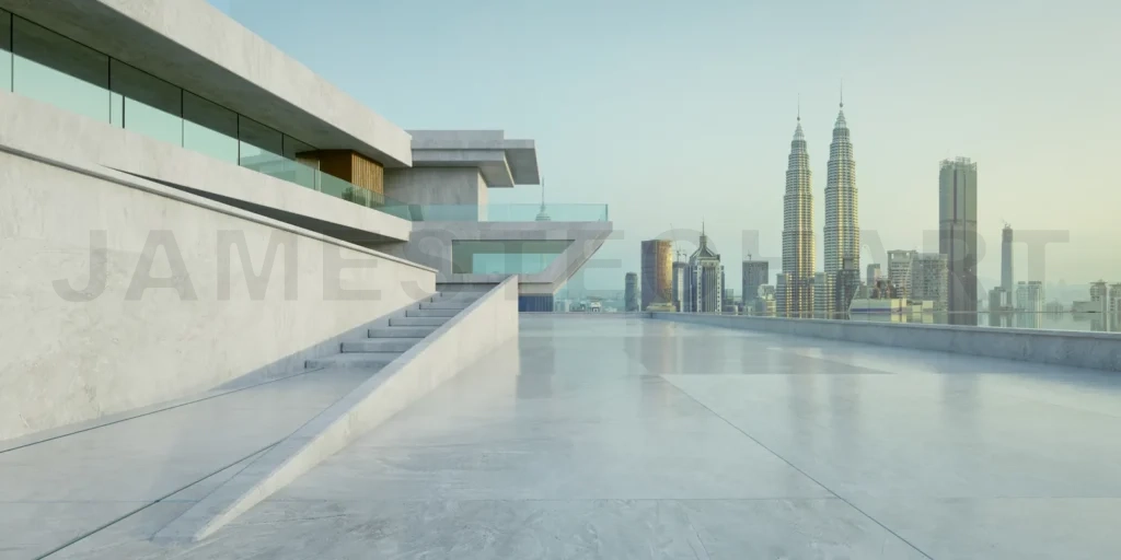 
3D rendering contemporary square shape design modern Architectur