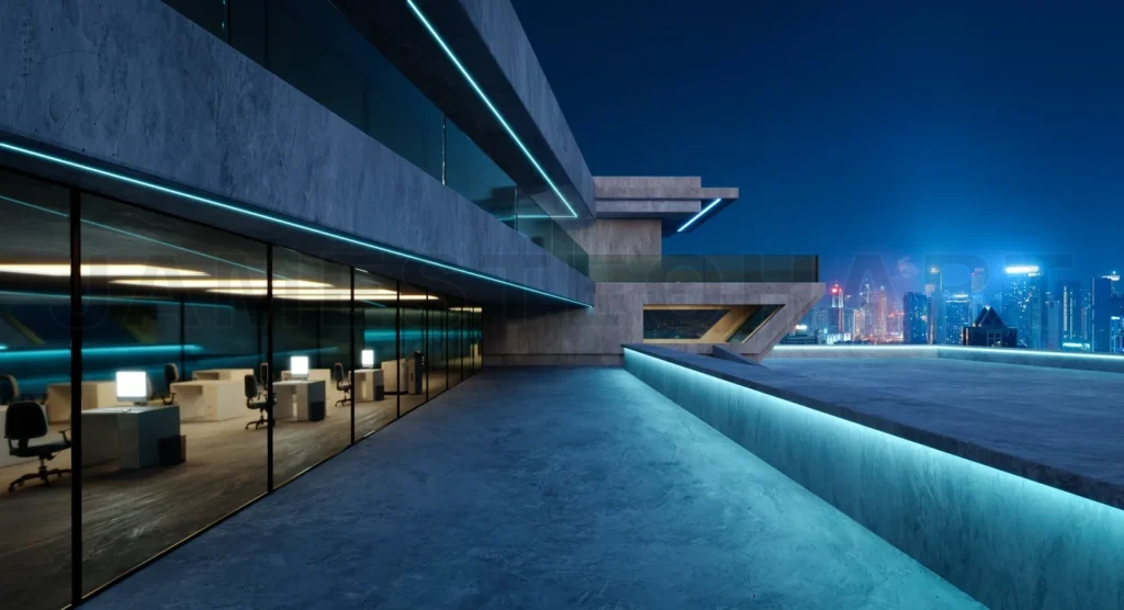 
Contemporary square shape design modern Architecture building ex