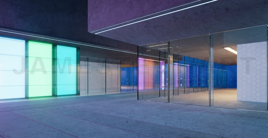 
3d Modern office buildings exterior.