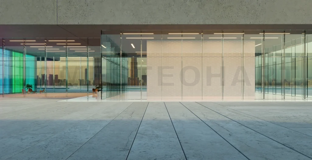 
3d Modern office buildings exterior.