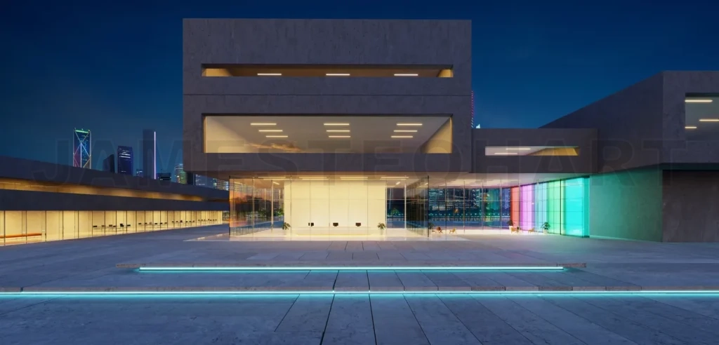 
3d bew Modern office buildings exterior.