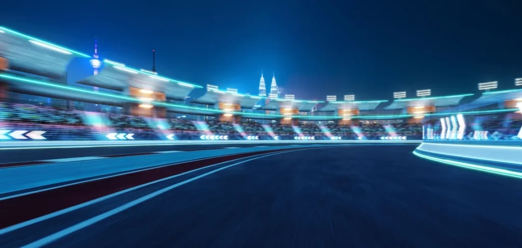 
3d Moving racetrack with arrow neon light decoration