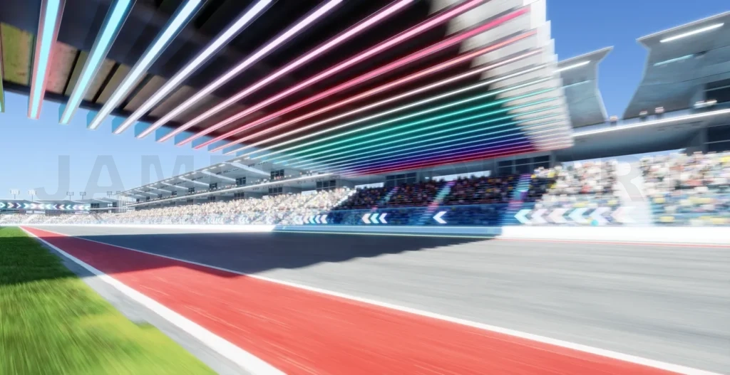 
3d Moving racetrack with arrow neon light decoration