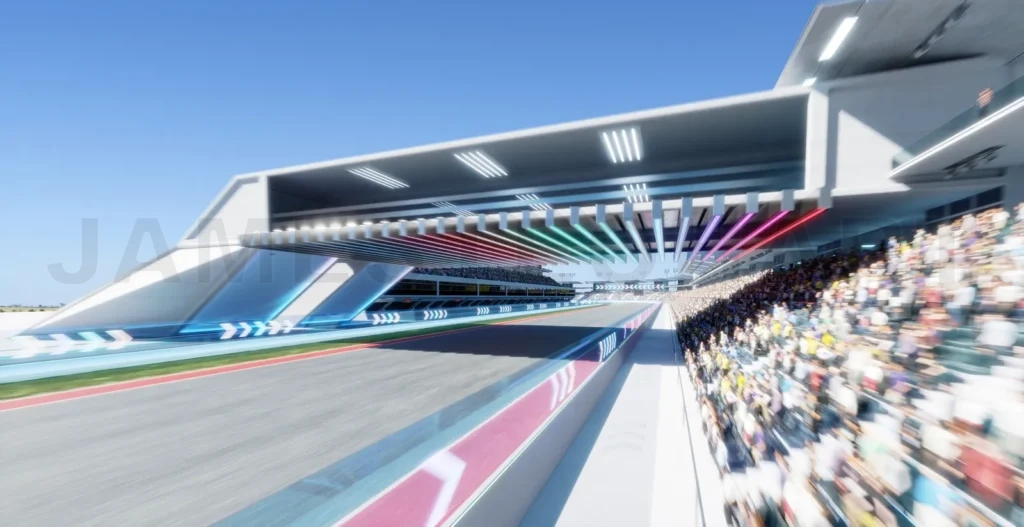 
3d Moving racetrack with arrow neon light decoration