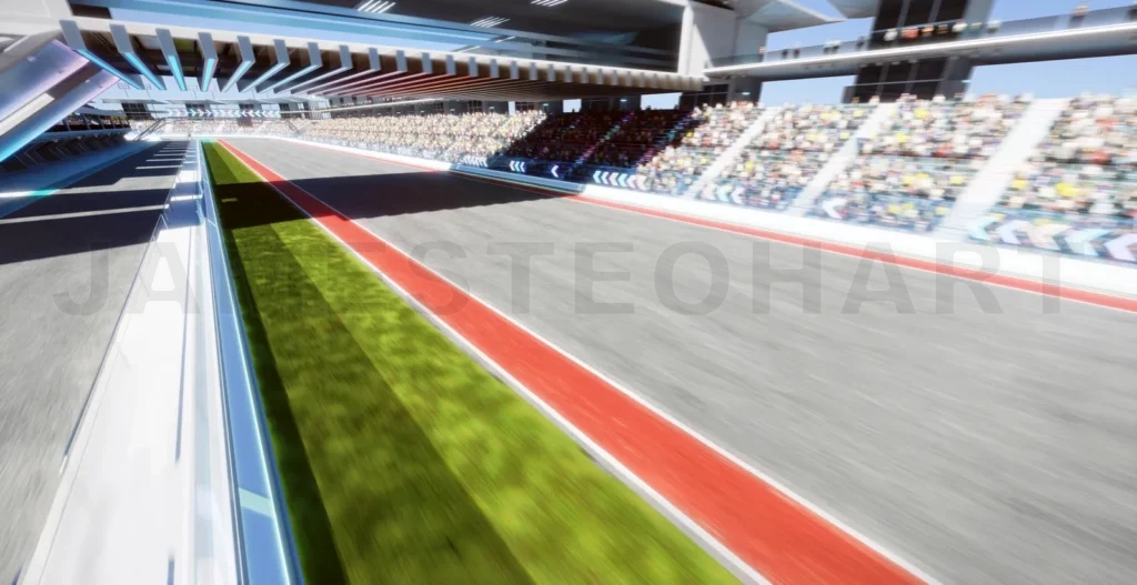 
3d Moving racetrack with arrow neon light decoration