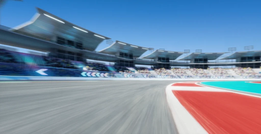 
3d Moving racetrack with arrow neon light decoration