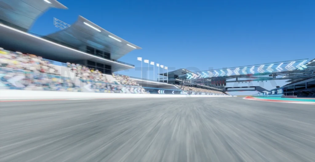 
3d Moving racetrack with arrow neon light decoration