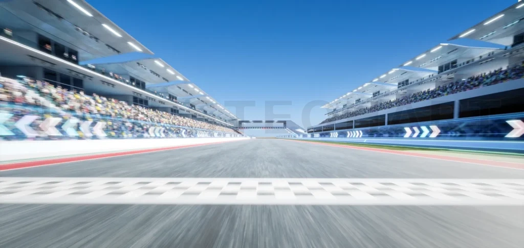 
3d Moving racetrack with arrow neon light decoration