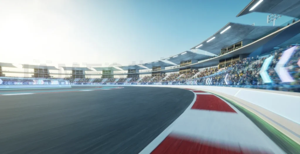 
3d Moving racetrack with arrow neon light decoration