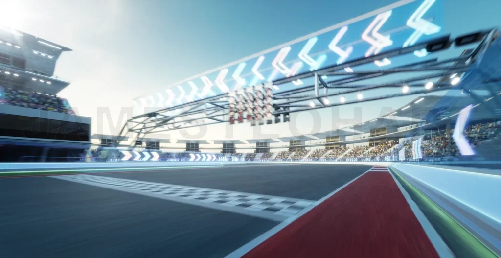 
3d Moving racetrack with arrow neon light decoration