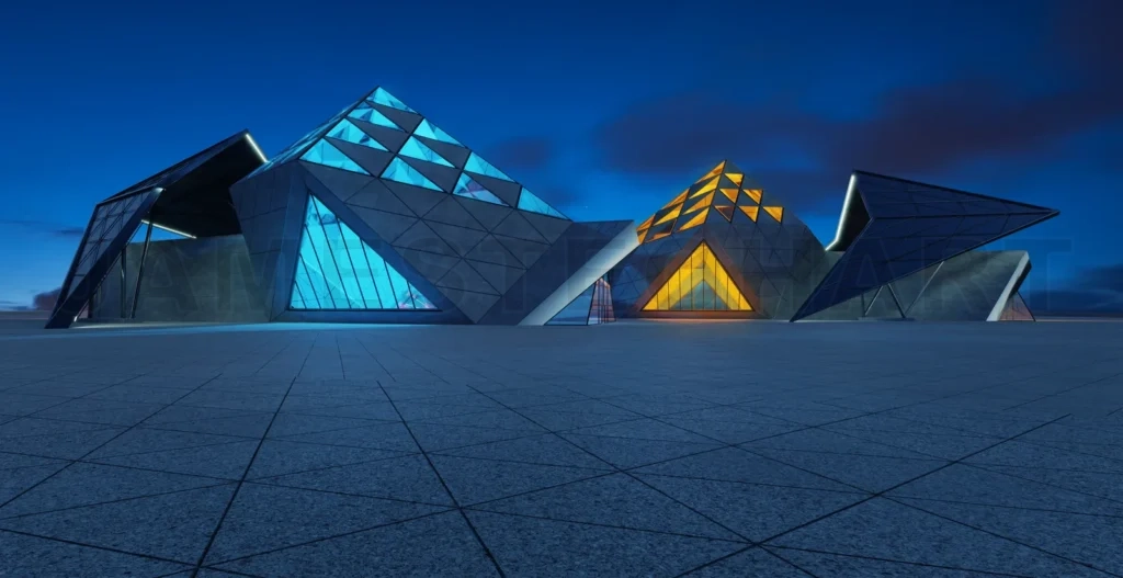 
Contemporary triangle shape design modern Architecture building