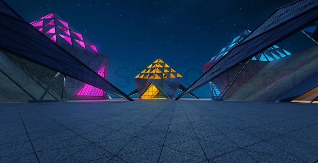 
Contemporary triangle shape design modern Architecture building