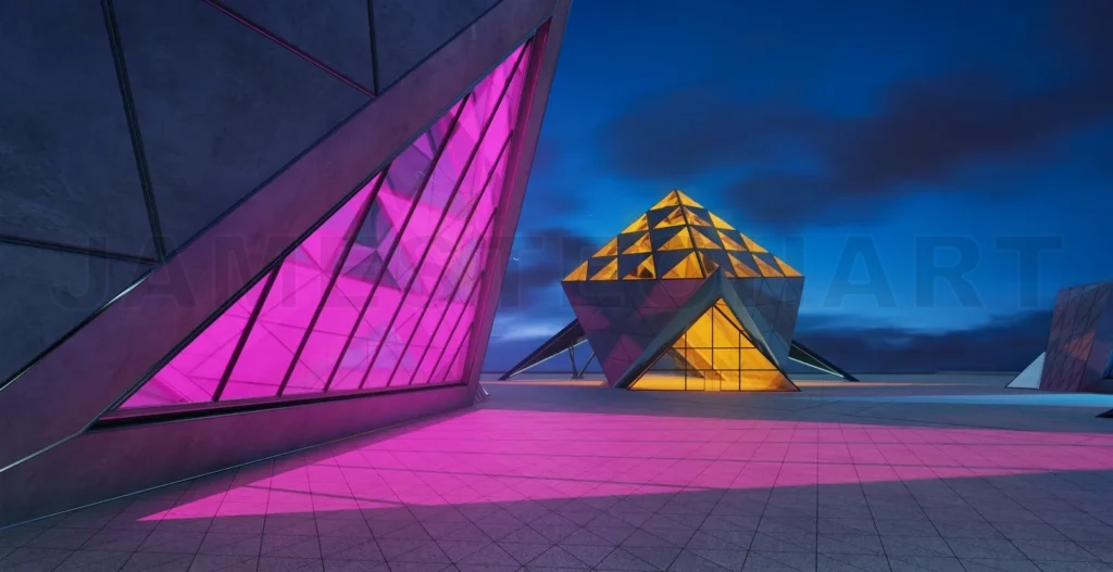 
Contemporary triangle shape design modern Architecture building