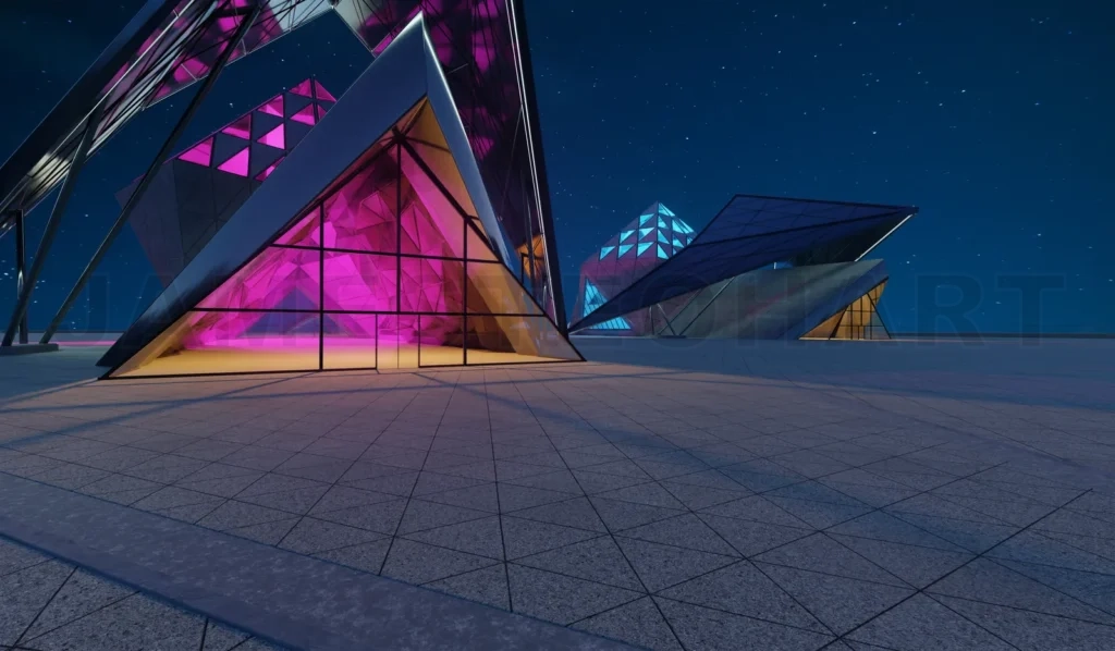 
Contemporary triangle shape design modern Architecture building