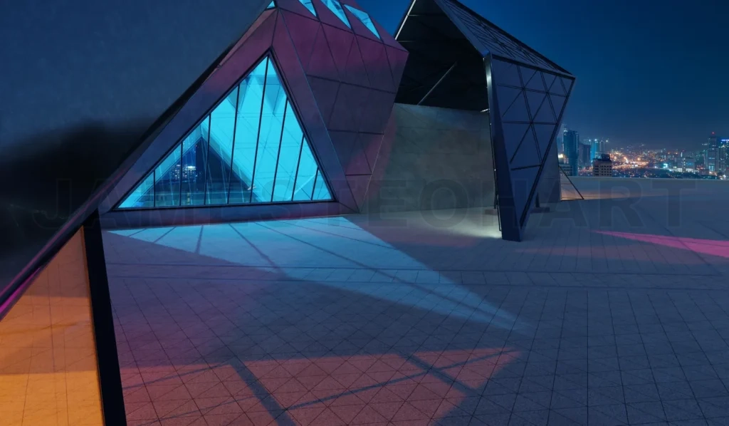 
Contemporary triangle shape design modern Architecture building