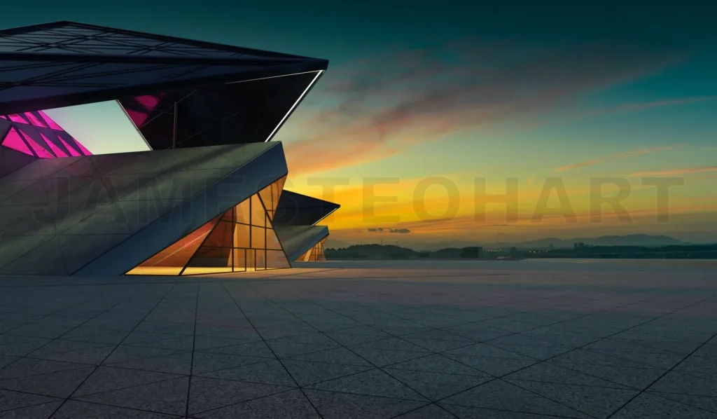 
Contemporary triangle shape design modern Architecture building